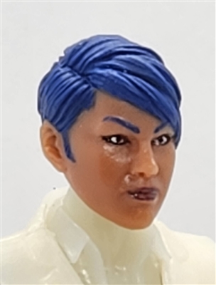 Female Head: "KATHY-JO" TAN Skin Tone with PURPLE Hair - 1:18 Scale MTF Valkyries Accessory for 3-3/4" Action Figures