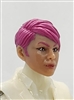 Female Head: "KATHY-JO" LIGHT-TAN (ASIAN) Skin Tone with PINK Hair - 1:18 Scale MTF Valkyries Accessory for 3-3/4" Action Figures