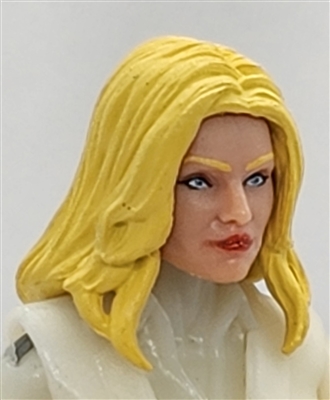 Female Head: "CHRISTINA" LIGHT Skin Tone with 2 (TWO) BLONDE Hair Pieces (LONG AND MEDIUM Length) Deluxe Set - 1:18 Scale MTF Valkyries Accessory for 3-3/4" Action Figures