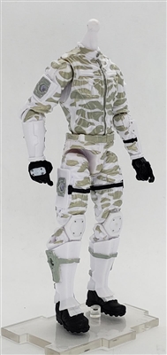 "Arctic-Ops" WHITE Camo MTF Male Trooper Body WITHOUT Head - 1:18 Scale Marauder Task Force Action Figure