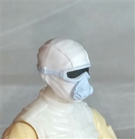 Male Head: Mask with Goggles & Breather WHITE with Light Blue Version - 1:18 Scale MTF Accessory for 3-3/4" Action Figures