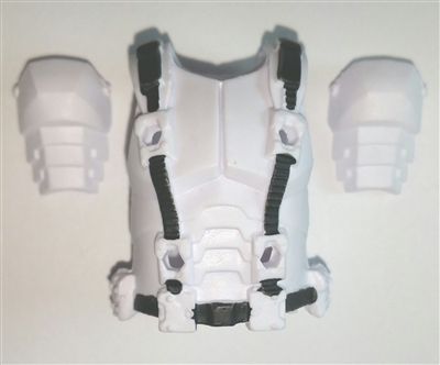 Male Vest: Armor Type WHITE Version - 1:18 Scale Modular MTF Accessory for 3-3/4" Action Figures