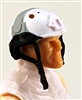 Headgear: Half-Shell Helmet WHITE with Gray Version - 1:18 Scale Modular MTF Accessory for 3-3/4" Action Figures