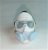 Headgear: Gasmask WHITE with LIGHT BLUE Version - 1:18 Scale Modular MTF Accessory for 3-3/4" Action Figures