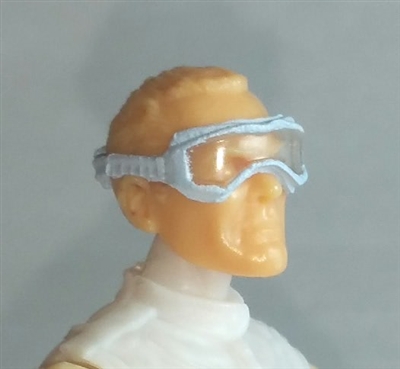 Headgear: Standard Goggles with Strap LIGHT BLUE Version - 1:18 Scale Modular MTF Accessory for 3-3/4" Action Figures