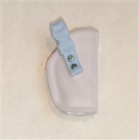 Pistol Holster: Small Right Handed WHITE with Light Blue Version - 1:18 Scale Modular MTF Accessory for 3-3/4" Action Figures
