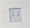 Ammo Pouch: Double Magazine WHITE with Light Blue Version - 1:18 Scale Modular MTF Accessory for 3-3/4" Action Figures