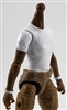 MTF Female Valkyries T-Shirt Torso ONLY (NO WAIST/LEGS): WHITE & WHITE Version with DARK Skin Tone - 1:18 Scale Marauder Task Force Accessory
