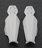 Female Shin Armor: WHITE Version - Left & Right (Pair) - 1:18 Scale Modular MTF Valkyries Accessory for 3-3/4" Action Figures