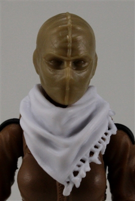 Headgear: Large Neck Scarf "Shemagh" WHITE Version - 1:18 Scale Modular MTF Accessory for 3-3/4" Action Figures