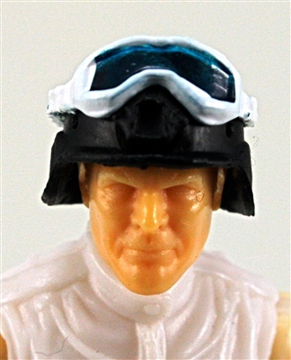 Headgear: Large Goggles WHITE Version with BLUE Tint - 1:18 Scale Modular MTF Accessory for 3-3/4" Action Figures