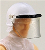Headgear: Swat RIOT Helmet with Visor "Face Shield" WHITE Version - 1:18 Scale Modular MTF Accessory for 3-3/4" Action Figures
