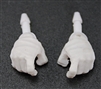 Male Hands: White Full Gloves Right AND Left (Pair) - 1:18 Scale MTF Accessory for 3-3/4" Action Figures