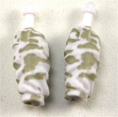 Male Forearms: White Camo Cloth Forearms (NO Armor) - Right AND Left (Pair) - 1:18 Scale MTF Accessory for 3-3/4" Action Figures