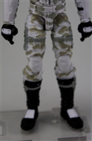 Male Legs: White Camo Cloth Legs (NO Armor) -  Right AND Left Pair-NO WAIST-LEGS ONLY  - 1:18 Scale MTF Accessory for 3-3/4" Action Figures