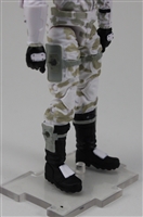 Male Legs: White Camo Cloth Legs (NO Armor) -  Right AND Left Pair WITH WAIST  - 1:18 Scale MTF Accessory for 3-3/4" Action Figures