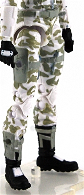 Female Legs WITH Waist: WHITE CAMO Legs  - Right AND Left Legs WITH Waist - 1:18 Scale MTF Valkyries Accessory for 3-3/4" Action Figures