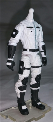 "Ghost-Ops" WHITE with BLACK MTF Male Trooper Body WITHOUT Head - 1:18 Scale Marauder Task Force Action Figure
