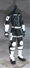 *MTF Male Trooper Body WITHOUT Head BLACK with WHITE "Ghost-Ops" Version BASIC - 1:18 Scale Marauder Task Force Action Figure