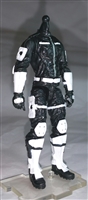 *MTF Male Trooper Body WITHOUT Head BLACK with WHITE "Ghost-Ops" Version BASIC - 1:18 Scale Marauder Task Force Action Figure