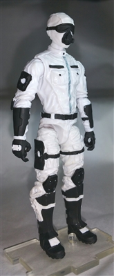 MTF Male Trooper with Masked Goggles & Breather Head WHITE "Ghost-Ops" Version BASIC - 1:18 Scale Marauder Task Force Action Figure