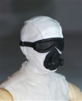 Male Head: Mask with Goggles & Breather WHITE with Black Version - 1:18 Scale MTF Accessory for 3-3/4" Action Figures