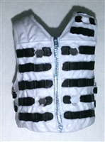Male Vest: Tactical Type WHITE with Black Version - 1:18 Scale Modular MTF Accessory for 3-3/4" Action Figures