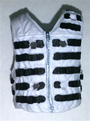 Male Vest: Tactical Type WHITE with Black Version - 1:18 Scale Modular MTF Accessory for 3-3/4" Action Figures