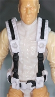 Male Vest: Harness Rig WHITE with Black Version - 1:18 Scale Modular MTF Accessory for 3-3/4" Action Figures