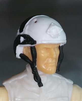 Headgear: Half-Shell Helmet WHITE with Black Version - 1:18 Scale Modular MTF Accessory for 3-3/4" Action Figures