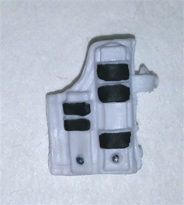 Pistol Holster: Large Right Handed with Loop WHITE with Black Version - 1:18 Scale Modular MTF Accessory for 3-3/4" Action Figures