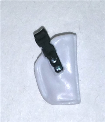 Pistol Holster: Small Right Handed WHITE with Black Version - 1:18 Scale Modular MTF Accessory for 3-3/4" Action Figures