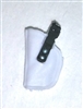 Pistol Holster: Small Left Handed WHITE with Black Version - 1:18 Scale Modular MTF Accessory for 3-3/4" Action Figures