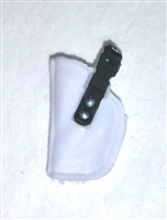 Pistol Holster: Small Left Handed WHITE with Black Version - 1:18 Scale Modular MTF Accessory for 3-3/4" Action Figures