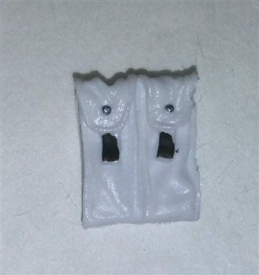 Ammo Pouch: Double Magazine WHITE with Black Version - 1:18 Scale Modular MTF Accessory for 3-3/4" Action Figures