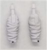 Male Forearms: WHITE Cloth Forearms (NO Armor) - Right AND Left (Pair) - 1:18 Scale MTF Accessory for 3-3/4" Action Figures