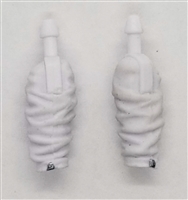Male Forearms: WHITE Cloth Forearms (NO Armor) - Right AND Left (Pair) - 1:18 Scale MTF Accessory for 3-3/4" Action Figures