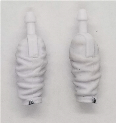 Male Forearms: WHITE Cloth Forearms (NO Armor) - Right AND Left (Pair) - 1:18 Scale MTF Accessory for 3-3/4" Action Figures