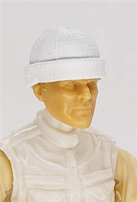 Headgear: Knit Cap "Ski Cap" WHITE Version - 1:18 Scale Modular MTF Accessory for 3-3/4" Action Figures