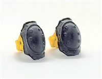 Elbow Pads with Strap YELLOW & BLACK Version (PAIR) - 1:18 Scale Modular MTF Accessory for 3-3/4" Action Figures