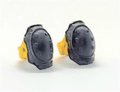 Elbow Pads with Strap YELLOW & BLACK Version (PAIR) - 1:18 Scale Modular MTF Accessory for 3-3/4" Action Figures