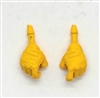 Male Hands: YELLOW Full Gloves Right AND Left (Pair) - 1:18 Scale MTF Accessory for 3-3/4" Action Figures