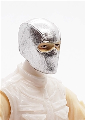 Male Head: Balaclava Mask SILVER with Eye Area Paint Details - 1:18 Scale MTF Accessory for 3-3/4" Action Figures