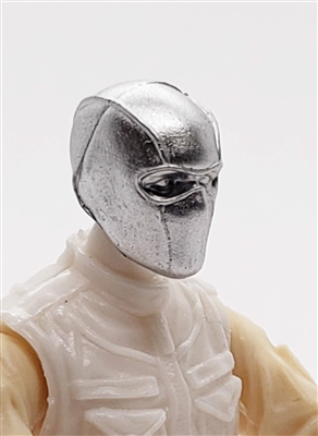 Male Head: Balaclava Mask SILVER (ALL silver, NO Eye Area Paint )- 1:18 Scale MTF Accessory for 3-3/4" Action Figures