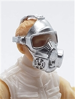 Headgear: Gasmask SILVER Version with CLEAR Tint Lenses  - 1:18 Scale Modular MTF Accessory for 3-3/4" Action Figures