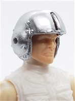 Headgear: SILVER Flight Helmet - 1:18 Scale Modular MTF Accessory for 3-3/4" Action Figures