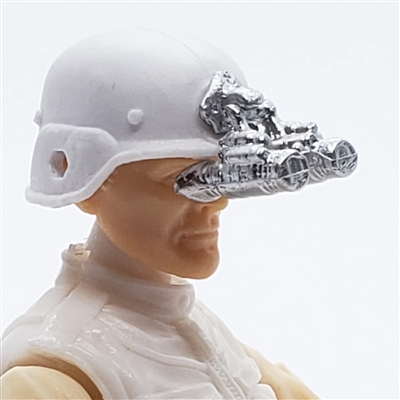 Headgear: NVG Night Vision Goggles with Plug SILVER Version - 1:18 Scale Modular MTF Accessory for 3-3/4" Action Figures