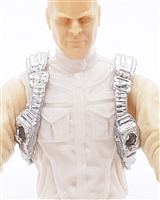 Male Vest: Shoulder Rig SILVER Version - 1:18 Scale Modular MTF Accessory for 3-3/4" Action Figures