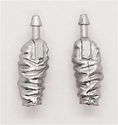 Male Forearms: SILVER Cloth Forearms (NO Armor) - Right AND Left (Pair) - 1:18 Scale MTF Accessory for 3-3/4" Action Figures