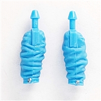 Male Forearms: LIGHT BLUE Cloth Forearms (NO Armor) - Right AND Left (Pair) - 1:18 Scale MTF Accessory for 3-3/4" Action Figures